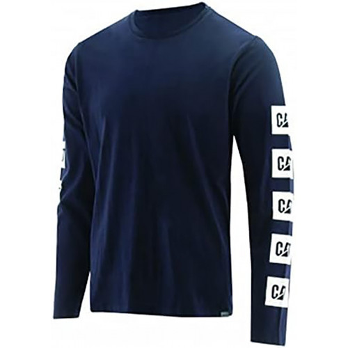 Men's crew neck long-sleeve 100% cotton T-shirt — Caterpillar
