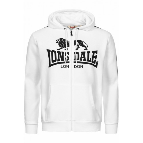 Felpa Uomo Lonsdale con Cappuccio e Zip - Tessuto Misto con Logo Centrale