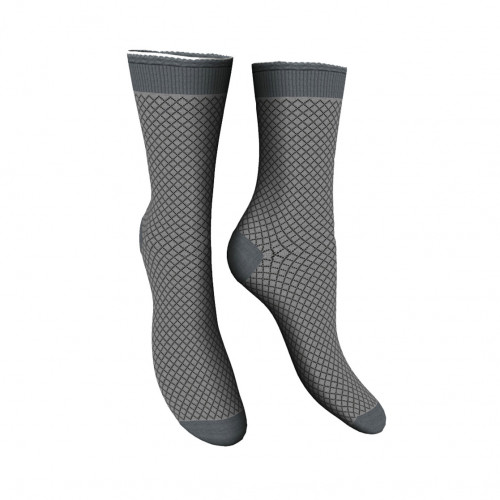 Chaussettes courtes femme motif losanges, taille unique 35/40 en coton chaud — Zenzerò