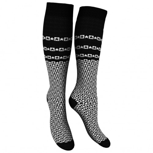 Calza Lunga da Donna in Caldo Cotone con Fantasia a Stelle Zenzerò - Taglia Unica 35/40 in Vari Colori