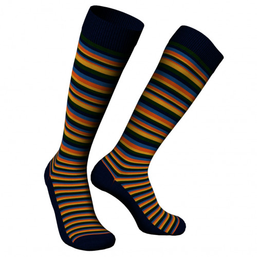 Calze Uomo Particolari Lunghe in Caldo Cotone con Righe Multicolore Zenzerò - Taglia Unica 40/45 in Vari Colori