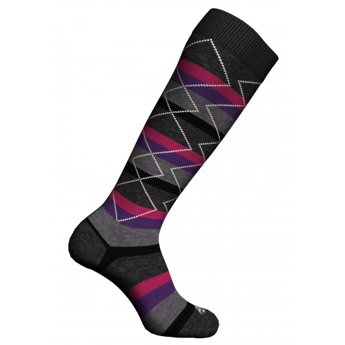 Lange Herrensocken 1 Paar — warme Baumwolle, Streifen- & Rautenmuster — Zenzerò