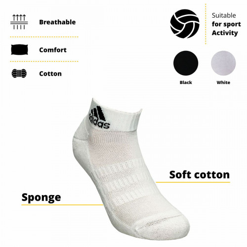 Calcetines deportivos tobilleros, 3 pares — plantilla de esponja y soporte del arco — Adidas