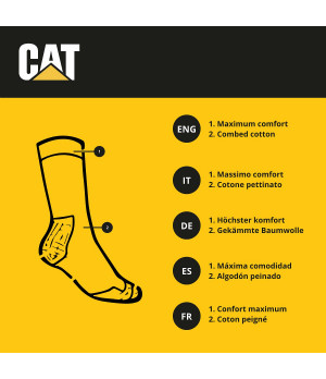 Calze da lavoro metà polpaccio 3 paia, cotone 73% termoregolanti — Caterpillar