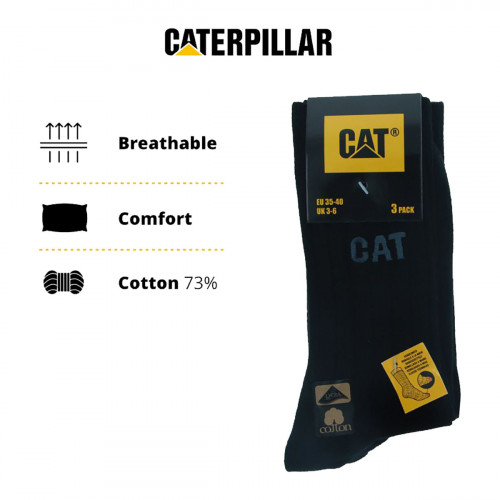Calze da lavoro metà polpaccio 3 paia, cotone 73% termoregolanti — Caterpillar
