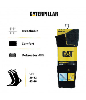 COOLMAX — 1 paire de chaussettes mi-mollet respirantes Caterpillar