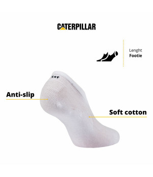 Chaussettes invisibles courtes pour sneakers, 3 paires en coton avec antidérapant — Caterpillar