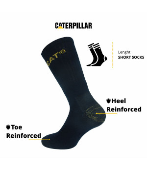 Caterpillar work socks — 3 pack, reinforced toe & heel, mid-calf