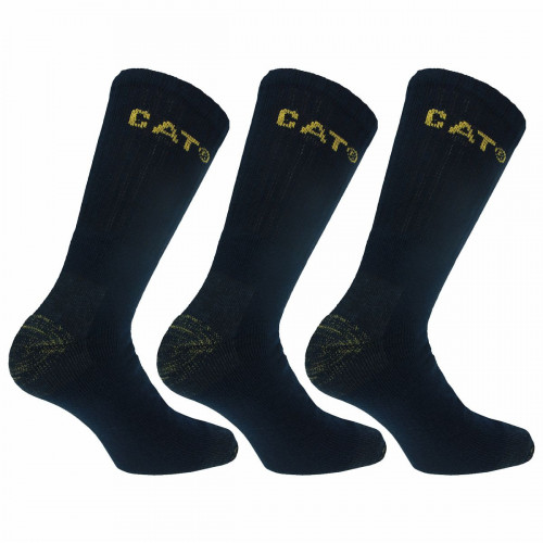 Chaussettes de travail Caterpillar — 3 paires, renforts pointe et talon, mi-mollet