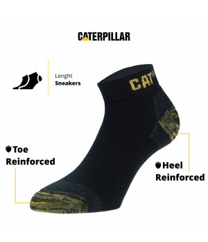 3-Pack Cotton Ankle Work Socks, Reinforced — Caterpillar