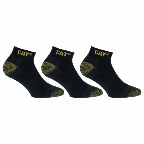 3-Pack Cotton Ankle Work Socks, Reinforced — Caterpillar