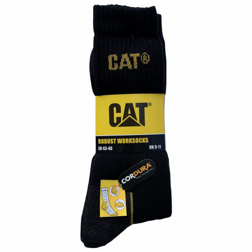 Chaussettes de travail CORDURA 3 paires — renforcées pointe et talon, coton thermorégulateur Caterpillar