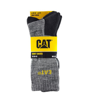 Calcetines de trabajo 3 pares en algodón elástico — puntera y talón reforzados Caterpillar