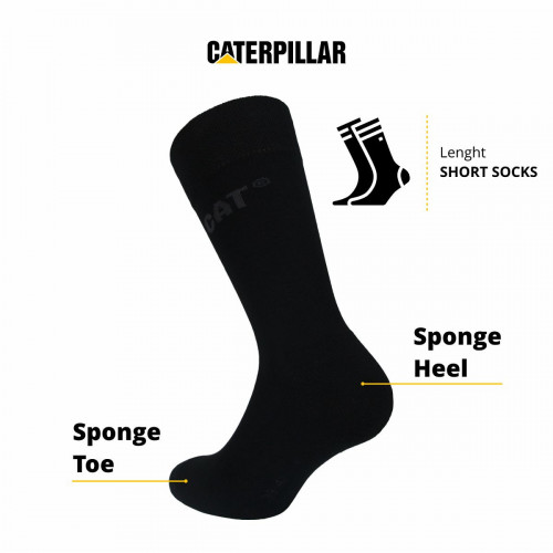 Men's cotton mid-calf socks, 3-pack comfort — Caterpillar