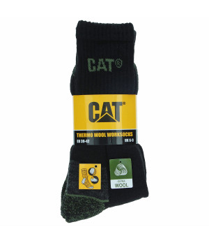Thermal work socks 2-pack 43% wool reinforced mid-calf — Caterpillar