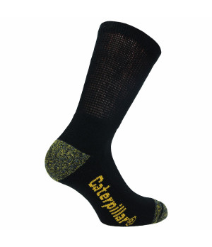 Antibacterial Cotton Work Socks 3-Pack, Diabetic Support, Reinforced Toe & Heel — Caterpillar
