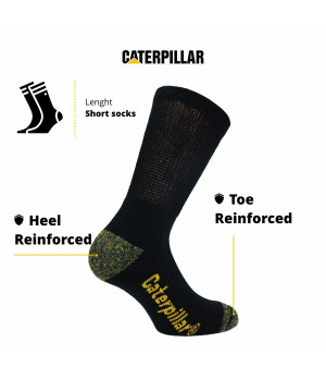 Calcetines de trabajo de algodón antibacteriano 3 pares, soporte para diabéticos puntera y talón reforzados — Caterpillar