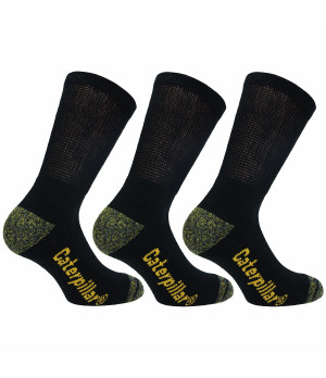 Chaussettes de travail en coton antibactérien 3 paires, soutien pour diabétiques, pointe et talon renforcés — Caterpillar