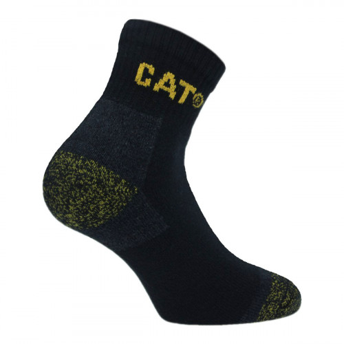Chaussettes de travail Caterpillar — 3 paires, double renfort pointe et talon, coton thermorégulant