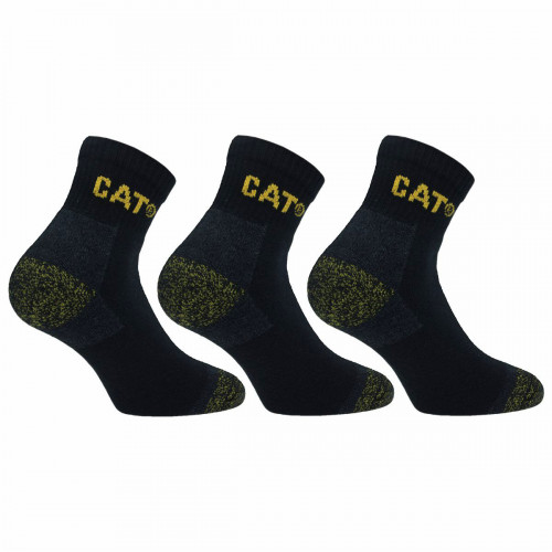 Caterpillar work socks — 3 pairs, reinforced toe & heel, thermoregulating cotton