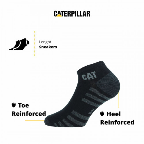 Work Socks 3-Pack, Temperature-Regulating Cotton & Reinforced — Caterpillar