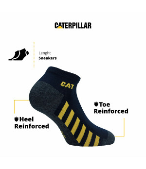 Calze 3 paia altezza caviglia punta e tallone rinforzati in cotone 75% — Caterpillar