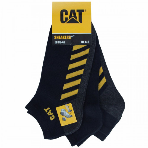 Chaussettes 3 paires, hauteur cheville, pointe et talon renforcés, 75 % coton — Caterpillar