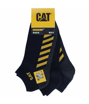 Chaussettes 3 paires, hauteur cheville, pointe et talon renforcés, 75 % coton — Caterpillar
