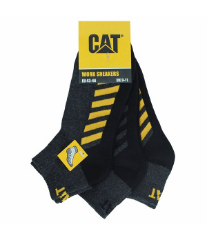 Calcetines de trabajo 3 pares algodón reforzado punta y talón, plantilla de esponja — Caterpillar