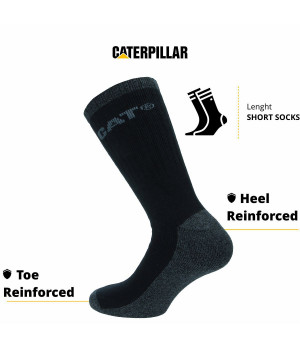 Thermal Work Socks 2 Pack — Reinforced Toe & Heel Caterpillar