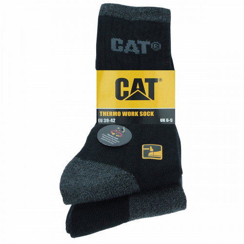 Thermal Work Socks 2 Pack — Reinforced Toe & Heel Caterpillar