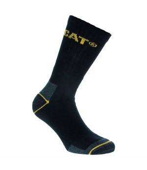 3-Pack Caterpillar Work Socks — Reinforced Toe & Heel, Sponge Insole