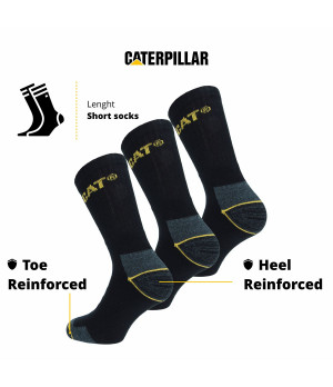 Calze da lavoro 3 paia — punta e tallone rinforzate, soletta in spugna Caterpillar