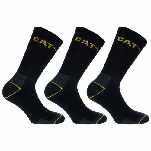 3-Pack Caterpillar Work Socks — Reinforced Toe & Heel, Sponge Insole