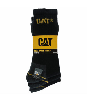 3-Pack Caterpillar Work Socks — Reinforced Toe & Heel, Sponge Insole