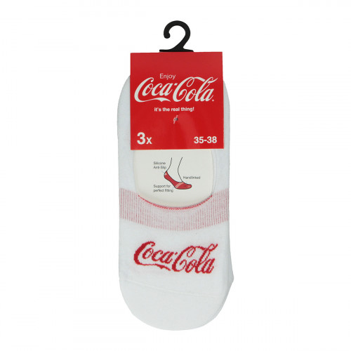 Calzini Invisibili da Donna Coca Cola - 3 Paia in Cotone Elasticizzato con Antiscivolo