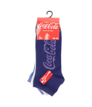 Calzini da Donna Coca Cola - 3 Paia in Cotone Elasticizzato Altezza Caviglia