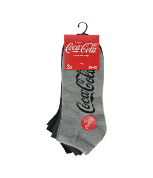 Calze da Uomo Coca Cola - 3 Paia in Cotone Elasticizzato Altezza Caviglia