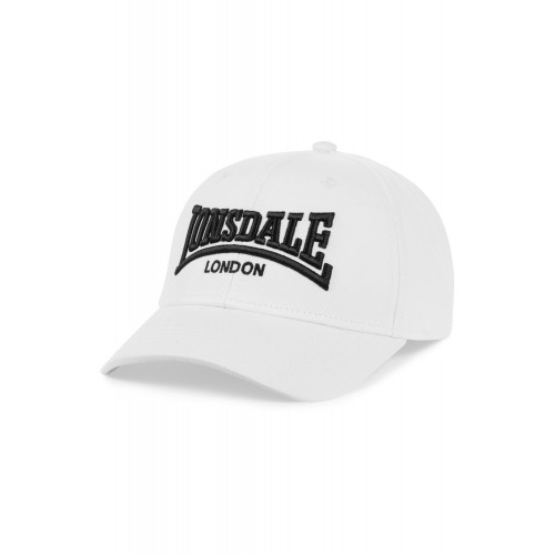 Cappello con Visiera Bianco Lonsdale - In Puro Cotone con Logo Ricamato 3D