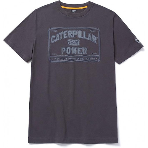 Camiseta hombre 100% algodón — Manga corta con logo — Caterpillar