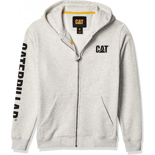 Felpa con Cappuccio e zip Caterpillar - Logo CAT su Manica e Petto