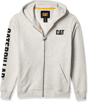 Felpa con Cappuccio e zip Caterpillar - Logo CAT su Manica e Petto