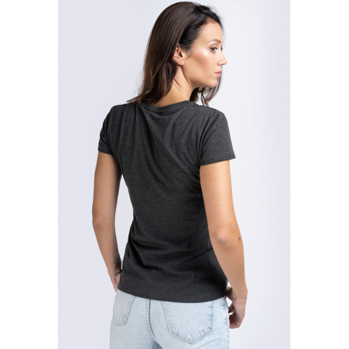 T-shirt donna con stampa glitterata sul petto, manica corta in misto cotone — Lonsdale
