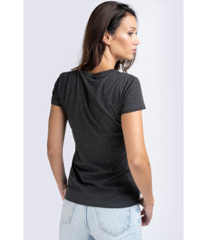 T-shirt donna con stampa glitterata sul petto, manica corta in misto cotone — Lonsdale