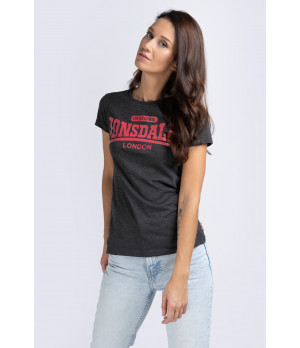 Women's t-shirt with glitter chest print, short sleeves in cotton blend — Lonsdale