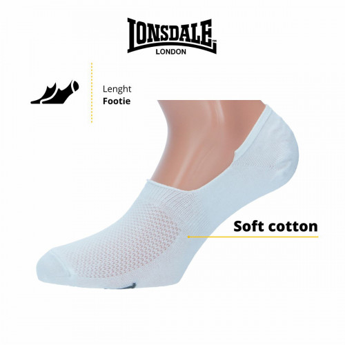 Calcetines invisibles 3 pares de algodón con silicona en el talón — Lonsdale