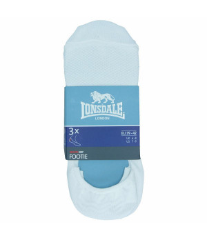 Chaussettes invisibles 3 paires en coton avec silicone au talon — Lonsdale