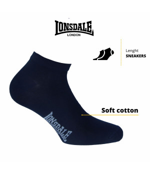 Calzini Lonsdale Unisex - 3 Paia in Cotone Pettinato Traspirante Altezza Caviglia