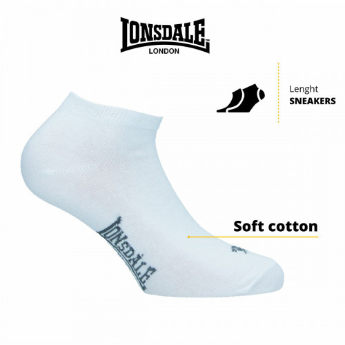 Calcetines sneaker de algodón peinado, 5 pares, tobilleros y transpirables — Lonsdale
