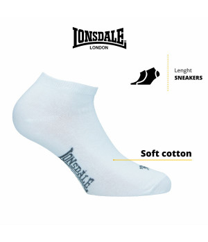 Calcetines sneaker de algodón peinado, 5 pares, tobilleros y transpirables — Lonsdale